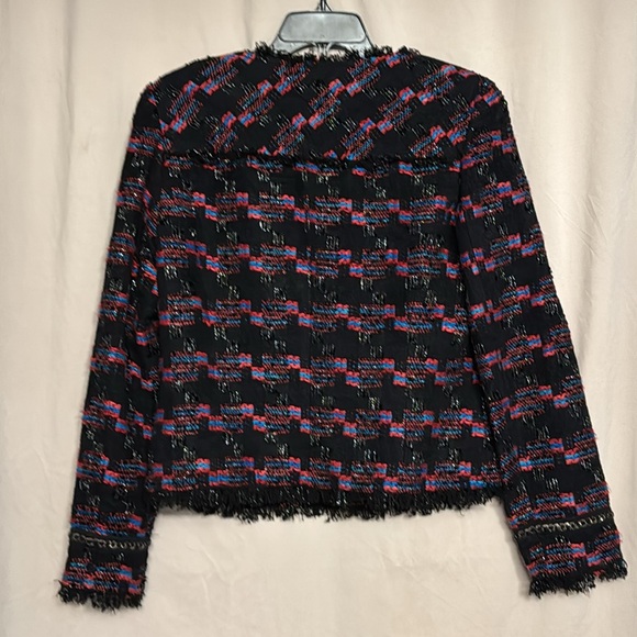 Trina Turk Secret Agent Kings Road Jacket in Multi Size 8 Color Black/Pink/Blue - Picture 6 of 11